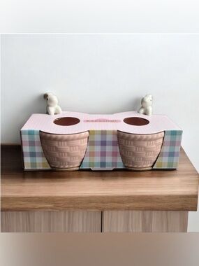 NEW The Bakeshop Set of 2 Easter Ramekins Easter Baskets Bunny Springtime